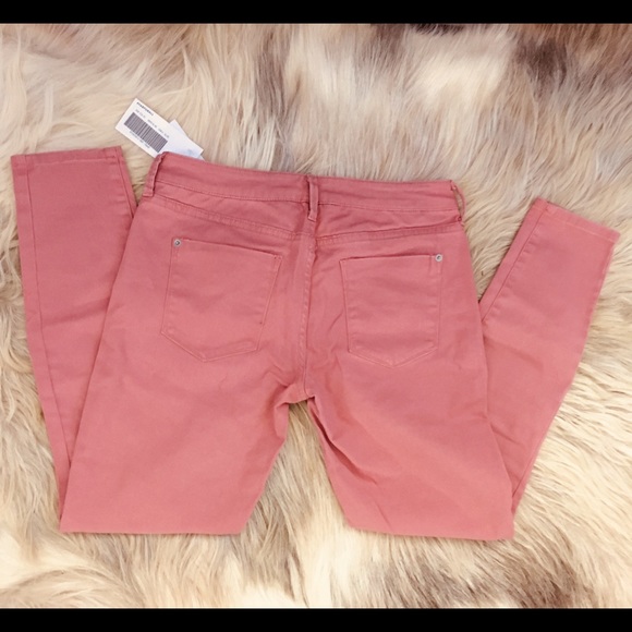 JUSTFAB Skinny Leg Jeans Rose/Coral Size 28 New - Picture 3 of 9